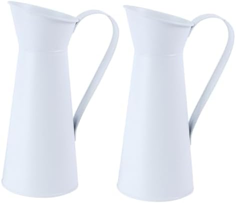 2pcs Galvanized Iron Flower Vase Set for Home and Office Decor