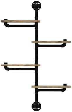 Industrial Pipe Shelving with Wood Planks Corner Floating Wall Mounted Shelf for Bar Kitchen Living Room