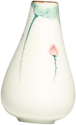 Kisangel Elegant Hand Painted Lotus Flower Vase for Plant Storage