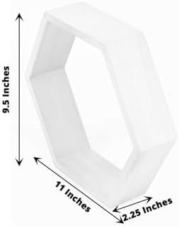 Efavormart 2 Pack 9 Inch Hexagon Whitewashed Wood Centerpiece