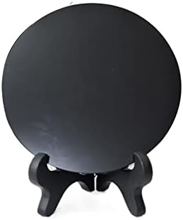 Black Obsidian Scrying Mirror Crystal Round Plate Home Decor
