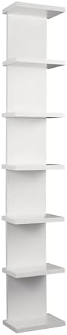 7 Tier Wall Shelf Unit - White Floating Storage