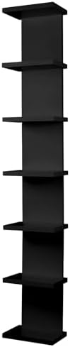 7 Tier Wall Shelf Unit - Black Floating Storage Organizer