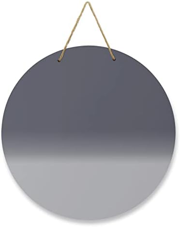 Welcome Sign for Front Door Ombre Grey Round Wooden Hanging Housewarming Decor