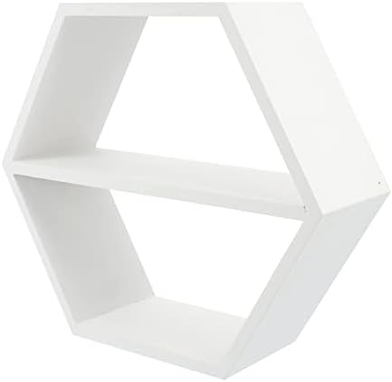 LIFKOME Hexagon Floating Wood Shelf for Home Decor