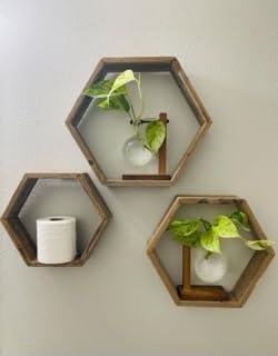 Rockin Wood Reclaimed Hexagon Shelves Set of 3