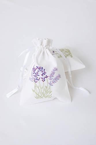 Woven Stories Set of 4 Handstitched Lavender Embroidered Sachets