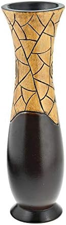 AeraVida Handcarved Wooden Spiral Accent Vase
