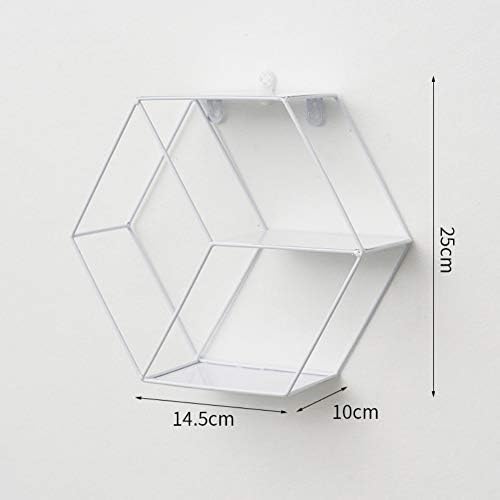 Ochine Rustic Hexagonal Floating Wall Shelf