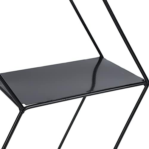 Hexagonal Floating Shelf Wall Decor with 2 Layers Black Metal