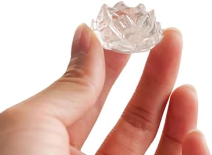 Natural Clear Quartz Lotus Base for Decorative Home Use
