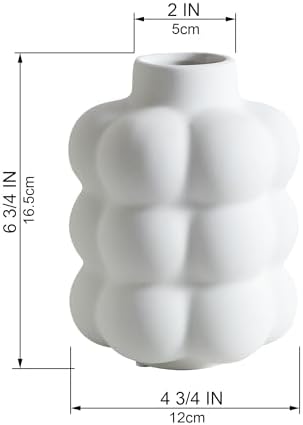 JOJUNO White Ceramic Vase for Home Decor