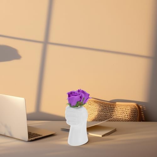 2pcs Modern Hand Shape Plastic Vases for Home Office Decor