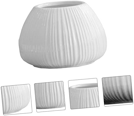 TOYANDONA Ceramic Flower Vase Vertical Pattern Nordic Style