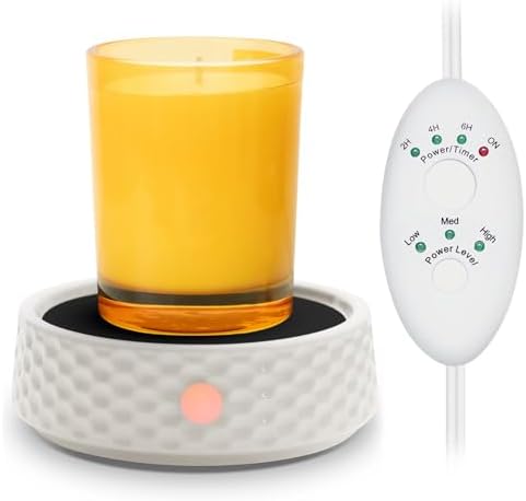 Electric Candle Warmer Plate with Timer and Adjustable Power