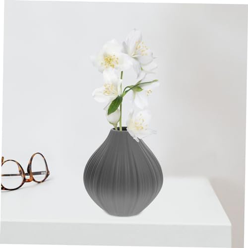 Alipis Gray Mini Ceramic Vase for Home Office Decor