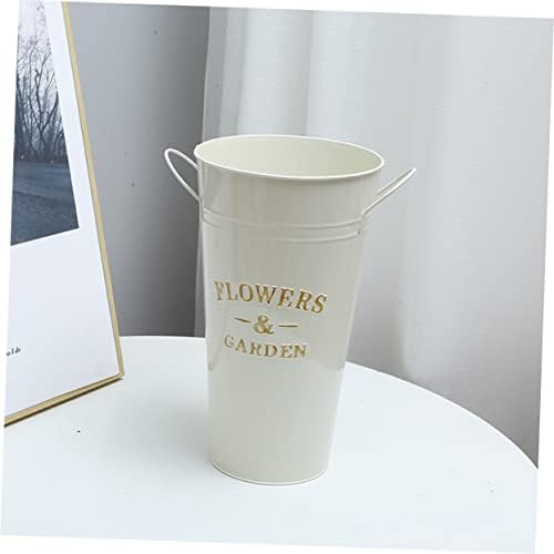 Retro Iron Flower Bucket Vase for Home Decor