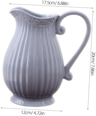 Zerodeko Ceramic Dried Flower Vase Grey Decor Accent
