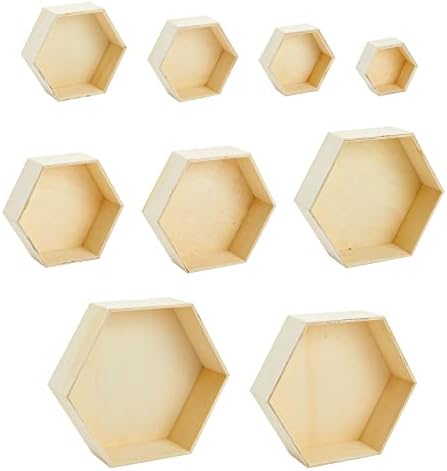 Bright Creations 9 Hexagon Floating Wall Shelves Set