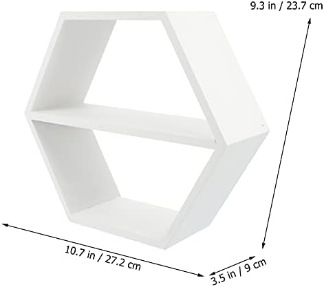 LIFKOME Hexagon Floating Wood Shelf for Home Decor