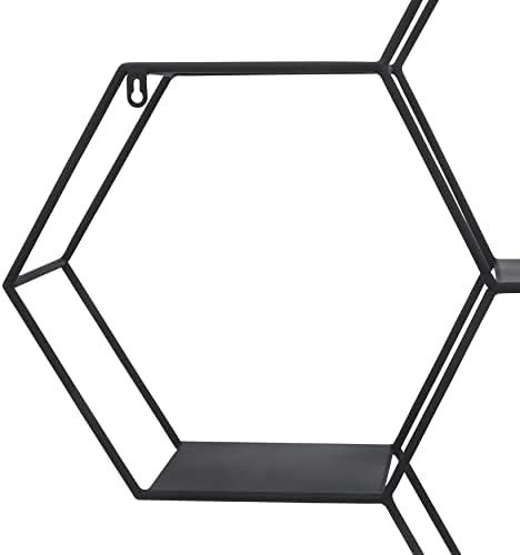 Sagebrook Home Modern Hexagon Wall Storage Shelf - 26 Black