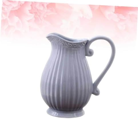 Zerodeko Ceramic Dried Flower Vase Grey Decor Accent