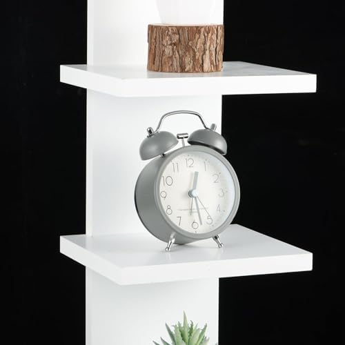 7 Tier Wall Shelf Unit - White Floating Storage