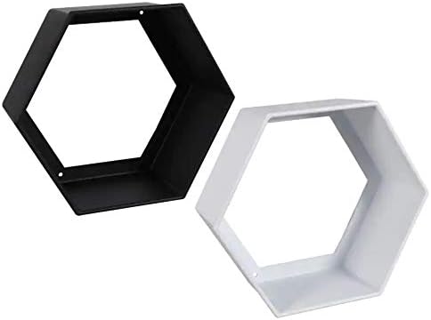Hexagon Floating Shelves Set of 3 Wall Mounted Plastic