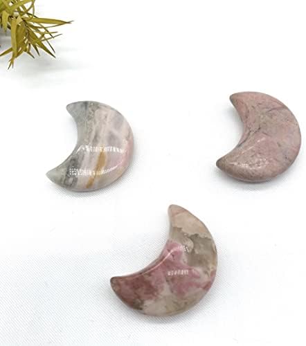 Pink Rhodonite Moon Shaped Crystal Gift
