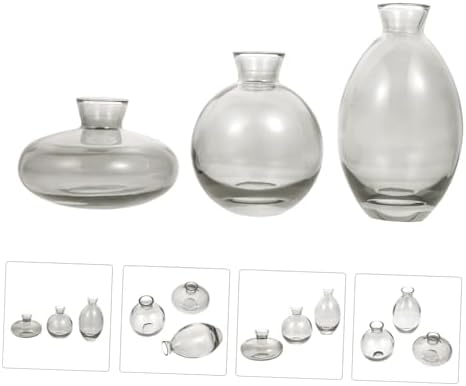 PRETYZOOM 3 Pack Hydroponic Glass Vases for Home Office Decor