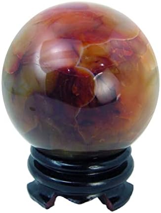 Carnelian Agate Sphere 88mm with Stand