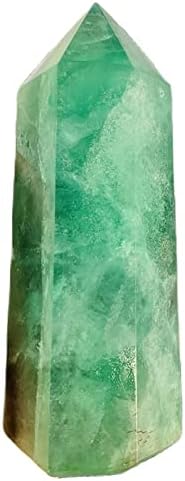 DOUKI Natural Fluorite Crystal Hexagonal Wand Home Decor