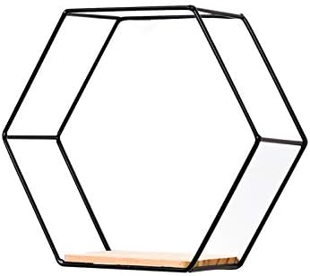 Washranp Nordic Hexagonal Iron Floating Shelf Storage