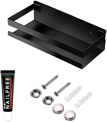GEINIFAFA Rustproof Metal Floating Shelf 79 Inch Black