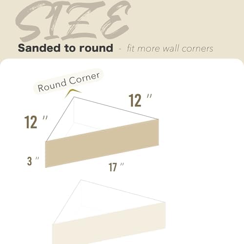 Wooden Floating Corner Shelves - 12x12 Pack of 2