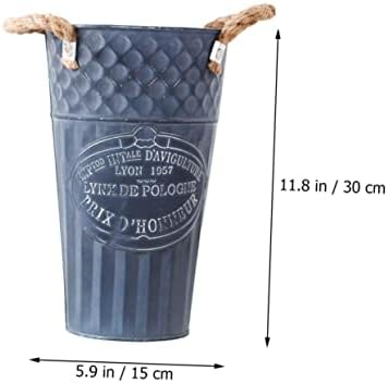 Happyyami Vintage Metal Flower Bucket Planter with Handles