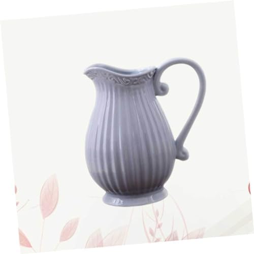 Zerodeko Ceramic Dried Flower Vase Grey Decor Accent