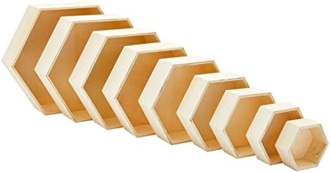 Bright Creations 9 Hexagon Floating Wall Shelves Set