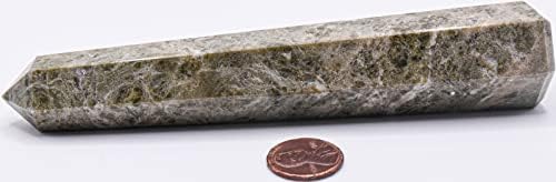 57 Inch Rich Green Vesuvianite Obelisk with Inclusions