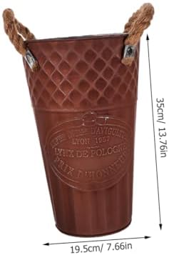 SUPVOX Vintage Iron Flower Bucket Decorative Vase