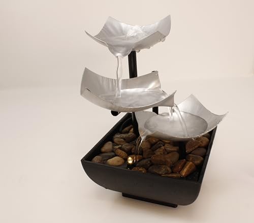 Ohana Modern Tabletop Water Fountain with LED Lights