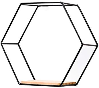 Washranp Nordic Hexagonal Iron Floating Shelf Storage
