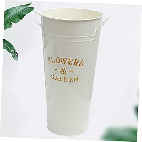 POPETPOP Retro Iron Bucket Flower Vase for Home Decor
