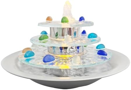 3-Tier Tabletop Waterfall Fountain with LED Light