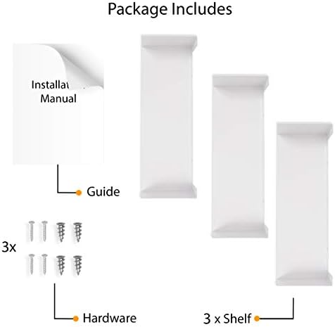 Wallniture Bali White Floating Shelves Set of 3