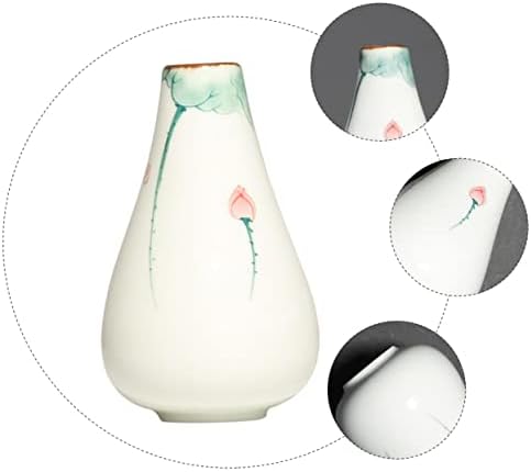 Kisangel Elegant Hand Painted Lotus Flower Vase for Plant Storage