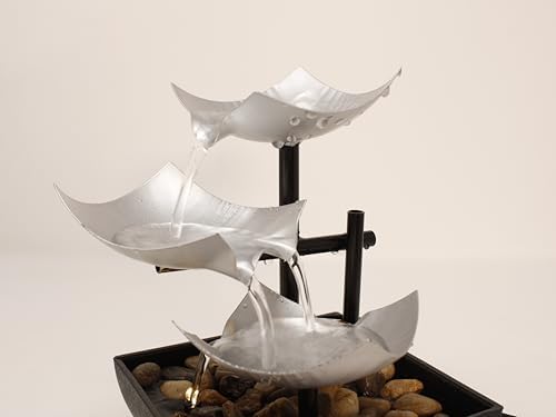 Ohana Modern Tabletop Water Fountain with LED Lights