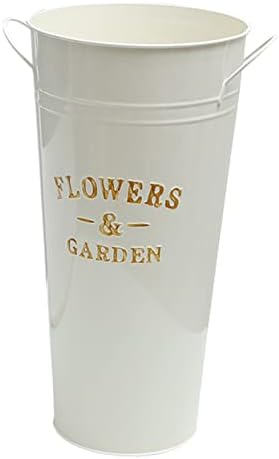 POPETPOP Retro Iron Bucket Flower Vase for Home Decor