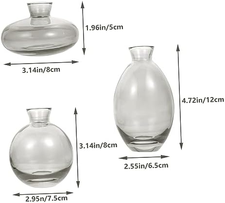 PRETYZOOM 3 Pack Hydroponic Glass Vases for Home Office Decor