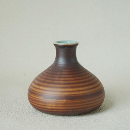 Handmade Wabi-Sabi Bud Vase Tiny Ceramic Decor for Dried Flowers and Zen Home